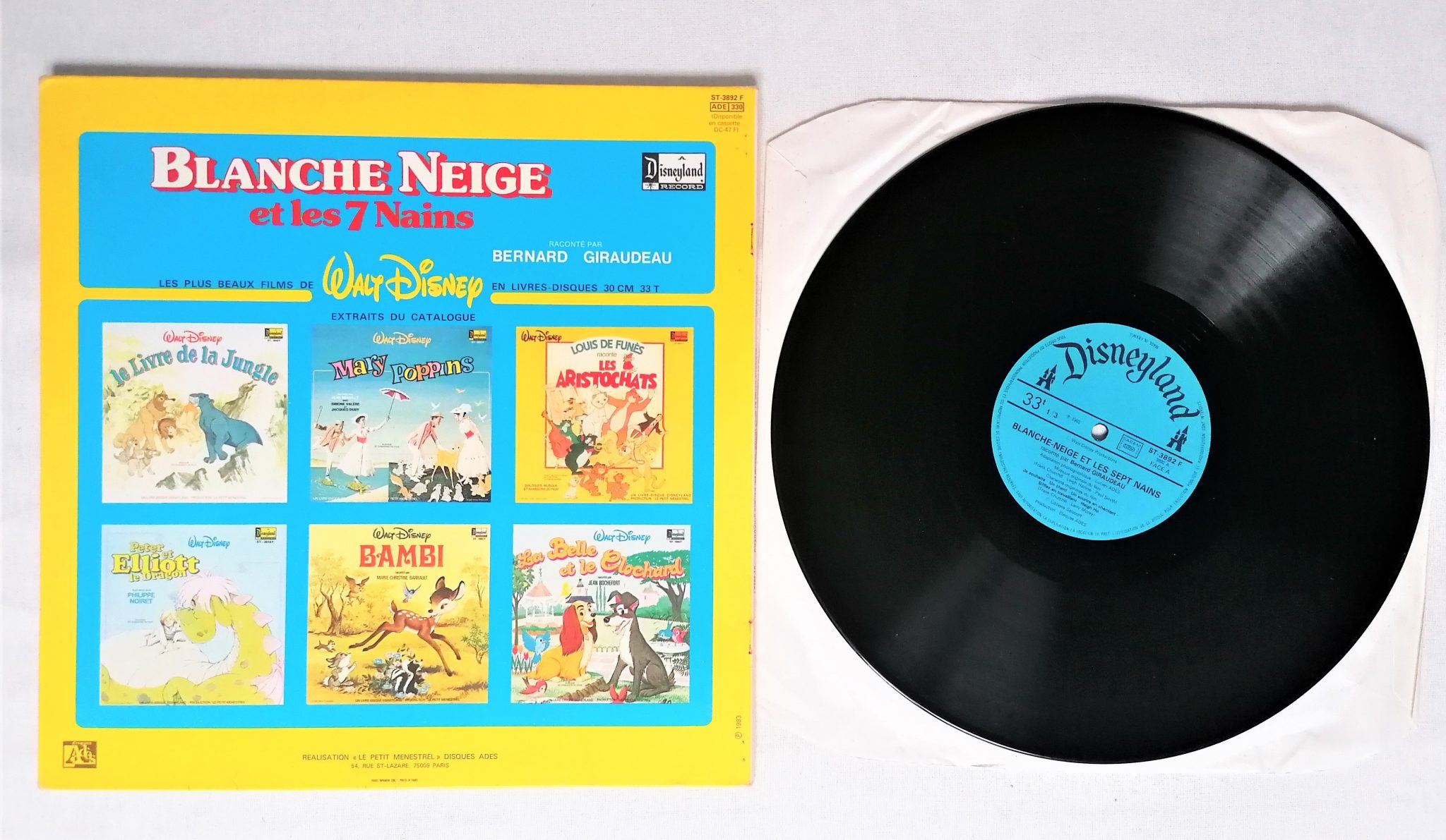 Livre-disque vinyle 33 Tours Blanche-Neige et les 7 Nains - Grenier  d'enfance