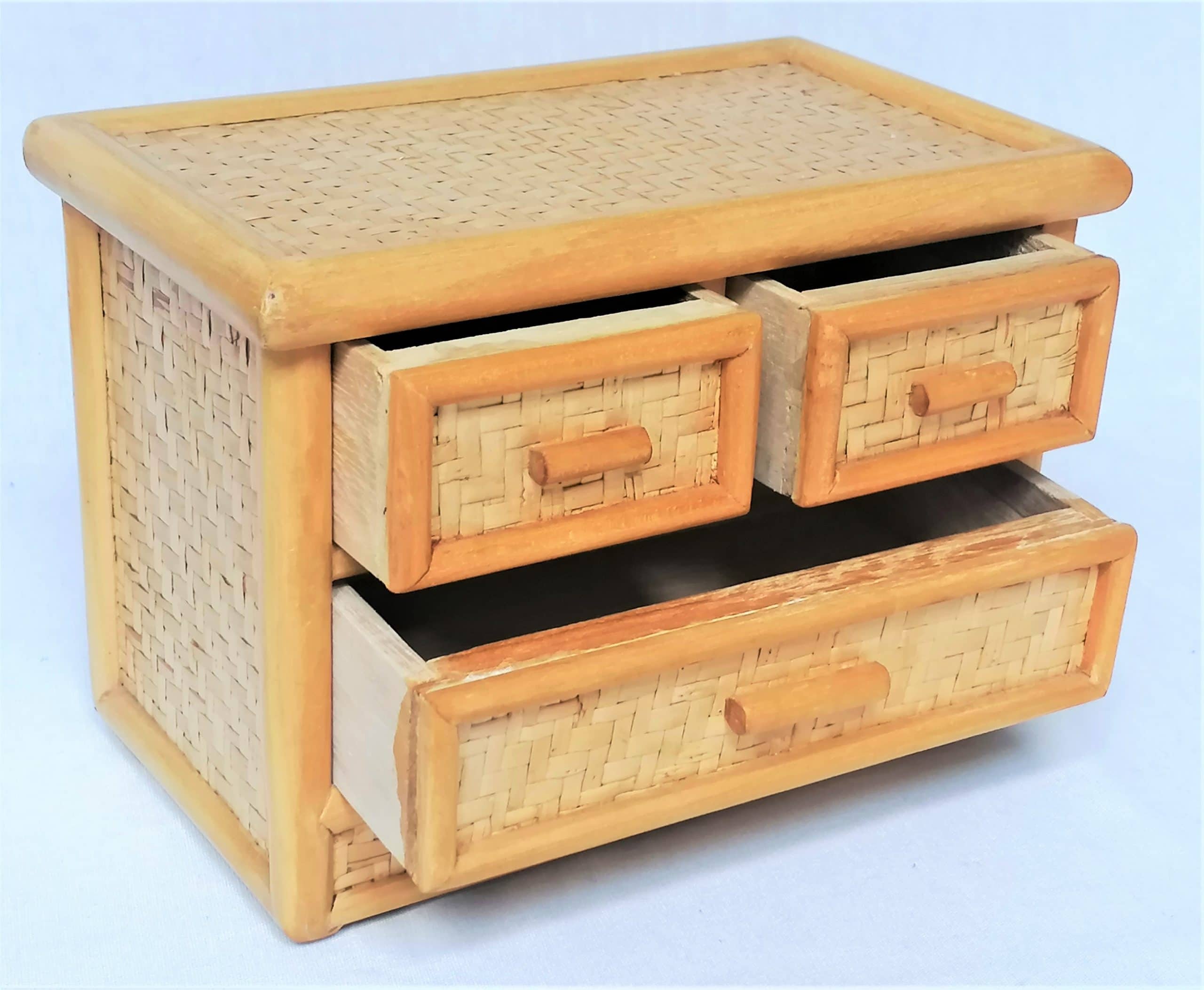 Boîte à bijoux bois et rotin – Image 2