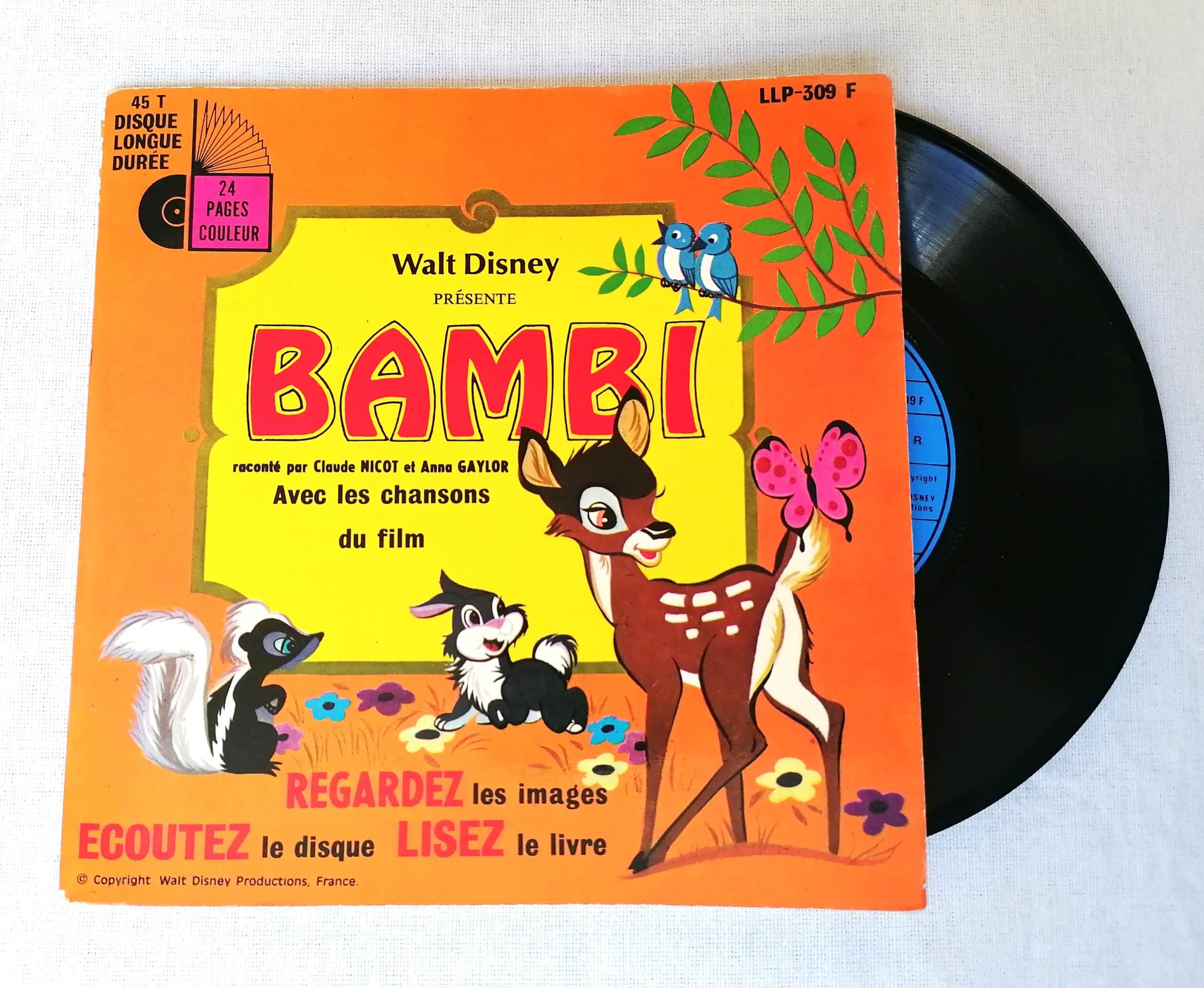 Disney Livre-disque vinyle Bambi