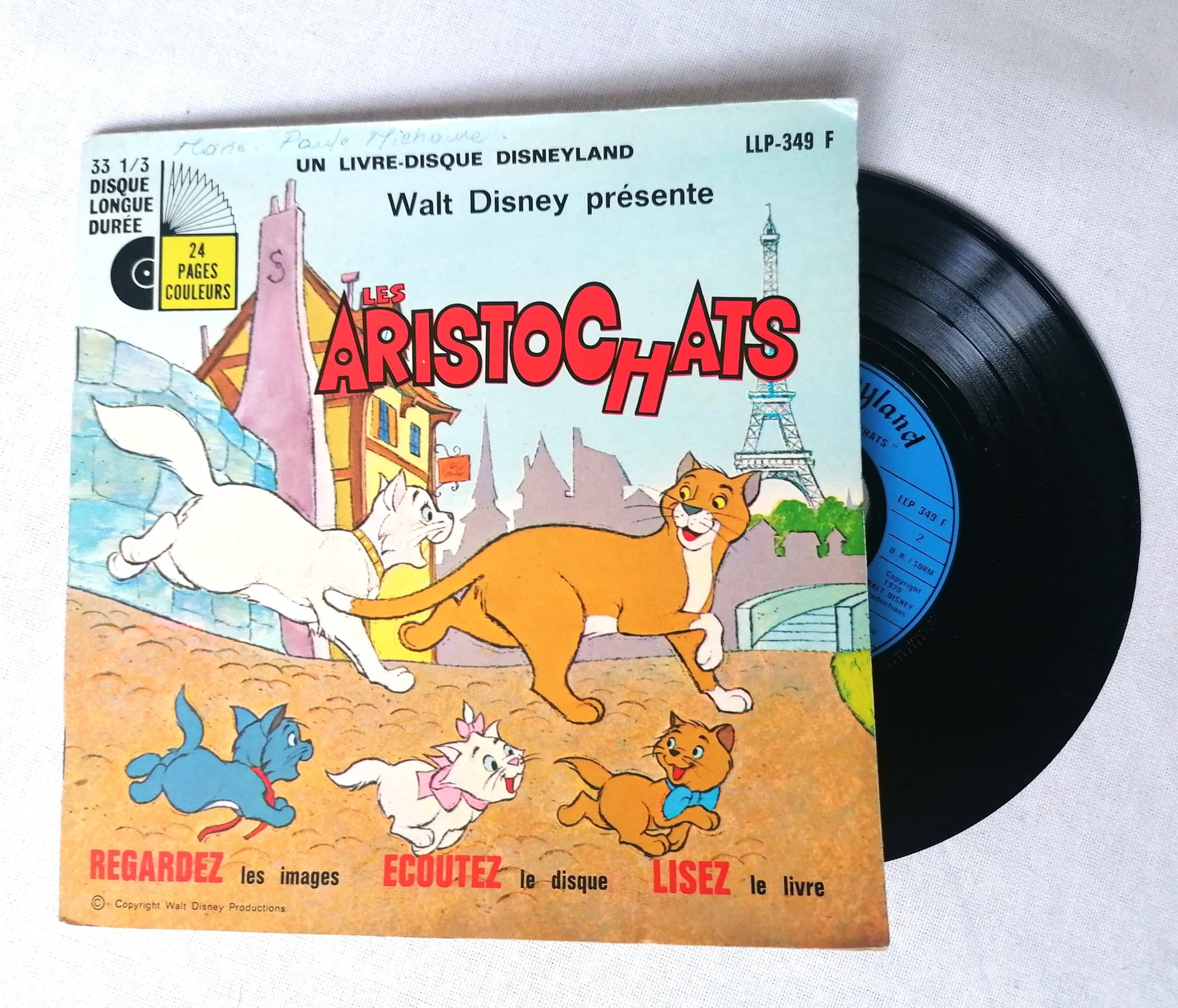 Disney Livre-disque vinyle Les Aristochas 33 1/3 Tours